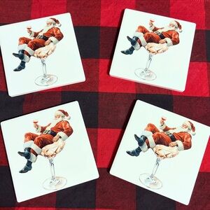 Santa Claus Coasters Set of 4